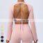 Quick Dry Crop Top Sexy Backless Straps Flare Cuffs Sports T shirt Gym Fitness Tops Yoga Crop Top For Women With Removable Pad