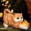 European animal creative garden home decoration Solar cute cat night light resin arts and crafts decoration