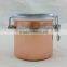 Copper plated tea Jar, 4-Piece Stainless Steel Clamp Canister Set with Clear Lid