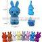2016 newest rabbit design silicone pouch bag earphone bags