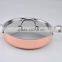 SA-12001 Tri-ply copper cookware set casting handle silicon spray 3 ply kitchware