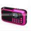Factory price Portable Mini radio with 1000mAh lithium battery MP3 for elder