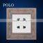2015 hot new design PC material wall socket high quality double 2 pin socket