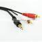 High quality 1 to 2RCA spliter cable for mobilephone/soundbox/computer/game player /TV/DVD player