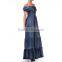 formal womens denim dresses blue long bonnie jean dresses pattern handmade smocked dresses for adult                        
                                                Quality Choice