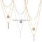 Monogtammed triple delicate lasyers necklace