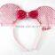 Sequin Mickey or Minnie mouse ears headband