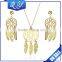 Factory Price Dubai Gold Jewelry Set Leaf Design Necklace and Earrings