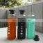 wide top opening Silicon lid glass water bottle with silicon sleeve