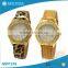 New arrival western brand diamond case women luxury leather watch