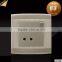 2015 the newest BS standard PC 2 pin wall socket with 1 gang switch Gold color