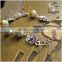 Trendy Jewelry Women's Silver Flower 10mm ceramic beads silver bracelet with elastic rope 9 colors