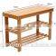Portable shoe rack, Multi-Function bamboo 2-tiers shoe rack for shoe store