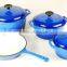 4 pieces cast iron enamel cookware set, cast iron casserole and fry pan set, cast iron kitchenware set