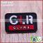 Custom red debossed silicone tags for kids handbags luggage clothing