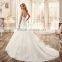 VDN28 Elegant Strapless Sweetheart Neckline Wedding Bridal Gown 2016 Latest Design Drop Waist Wedding Dresses with Long Trains