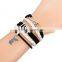  infinite wrapped leather michigan state map charm bracelet