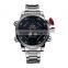 WEIDE Wrist Watches Japan Double Movement Quartz Digital Watch Stainless Steel Men Fashion Sports LED Watch