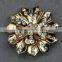 Fabulous zinc alloy custom rhinestone cheap crystal metal flower brooch