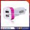Factory sales Micro Portable Dual Usb car charger 5 V 2.1 A for iphone for Android phone