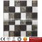 IMARK Wavy Shape Marble Mosaic Tiles Mix Crystal Glass Mosaic Tiles for Wall Decoration and Backsplash Code IXGM8-067