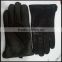 Bright Black Soft Leather Working Gloves For Men
