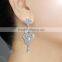 Bridal white gold plated pendant earring inlaid pure white cubic zirconia to India snapdeal flipkart