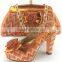African women shoes and bag stone design high heel shoes and bag set to match