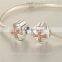 X373 Globalwin 925 Sterling Silver Ankh Bead Landing Charms Paved with Crystal Pendants