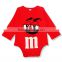 Baby clothing cotton bag hip long-sleeved triangle Romper Cartoon letter M chocolate personalized fashion cotton jumpsuit Romper