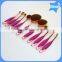 Pro private label foundation mermaid rose gold 10pcs oval makeup brush set