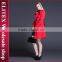 2015 Office Red Double-Breasted Ladies Overcoat Designs With Belt Winter Dress