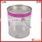 transparent bucket with tin lid and handle