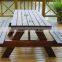 Arlau outdoor park wooden 2 seat bench with table