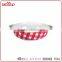 Cheap plaid print handled round melamine restaurant soup bowl with lid