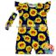 Sunflower Baby Fashion Jumpsuit Flutter Sleeve Infants Girls Jumpsuits Baby Wear Clothes Summer Short Romper Wholesale Price