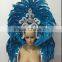 Ornate womens carnival feather headdress