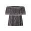 women clothing factory off shoulder ruffle top shiny tops for girls