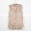 2016 new product European and USA fashion pure color faux long fur lady long vest