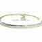 Simply Unique Silver Plated Bangle Bracelet With Extension Link Chain