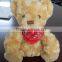 custom mini plush teddy bear wholesale with satin bow