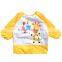 lovely cartoon pattern waterproof baby bib with long sleeves