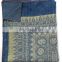 Handmade Ajrakh Kantha Quilt Throw Queen Size Ajrakh Bedcover Ajrakh Block Print Kantha Bedspread Blanket