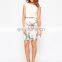 women sleeveless two pieces floral layer prom party dress