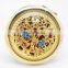 Flower Decoration Gold Metal Make-up Mirror