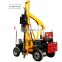 Wheels mounted diesel drive Road side fence pile driver
