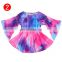 2021 INS New Toddler Kids Baby Girl Flare Long Sleeve Tie-dyed A-line Princess Girls Tie Dye Dress Clothes