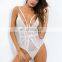 Deep v-neck Sexy Bodysuit Women Lace Net Yarn Joining Bodycon Sexy Bodysuit Jumpsuit Overalls Streetwearg