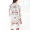 New 2019 Pareos Beach Cover Up Floral Embroidery Swim suit Cover Up Women Robe De Plage Beach Cardigan Bathing Suit Cover Ups