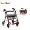 Wholesale Aluminum Lightweight Portable Walking Aid Rollator Walker with Seat and Footrest